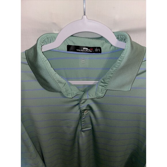 Ralph Lauren RLX Polo Shirt Men’s Size XL Mint Green Striped Golf Tennis Walking - Picture 3 of 12